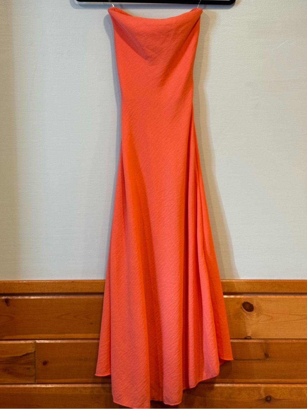 See You Monday One Shoulder Tie Flowy Lightweight Orange Maxi Dress Women's XS